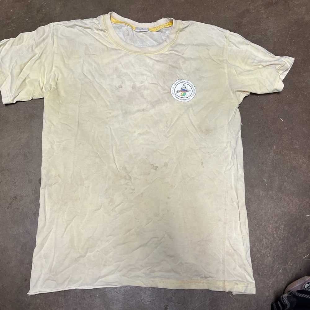 Yellow Cream Short Sleeve Tees Cotton Blend